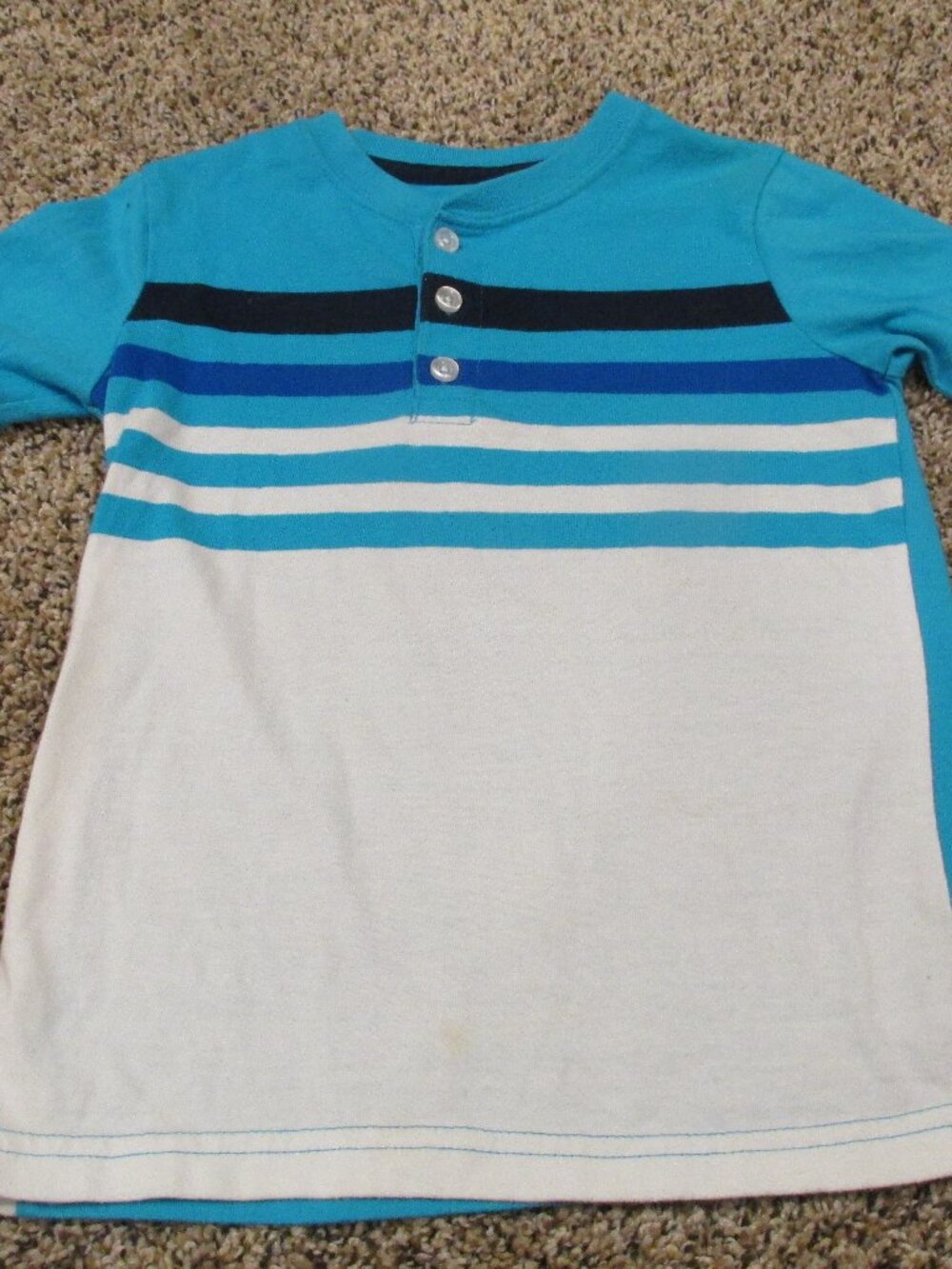 365 Kids Garanimals Pullover T Shirt Toddler Boys Size 5 Blue White Short Sleeve